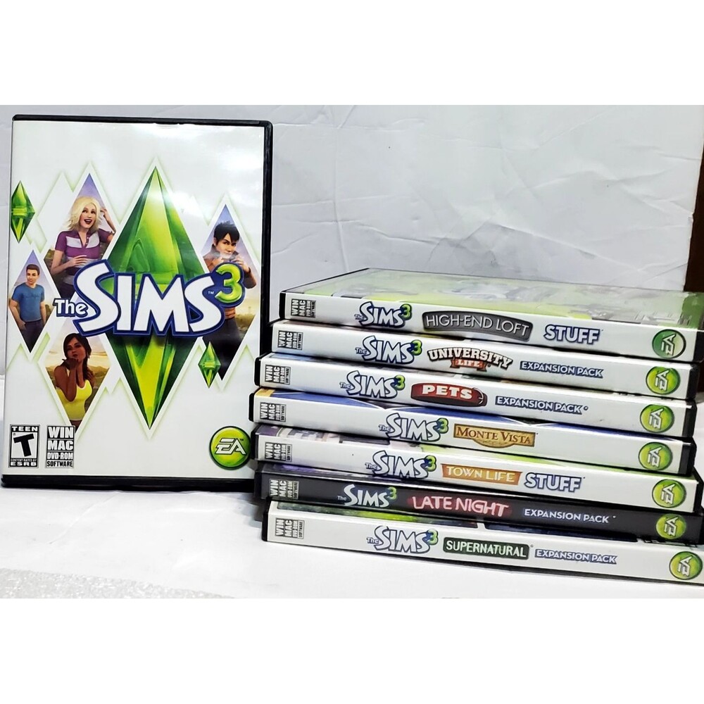The Sims 3 Base Game + 8 Expansion Packs – Discs Only, Codes Used Offline Play